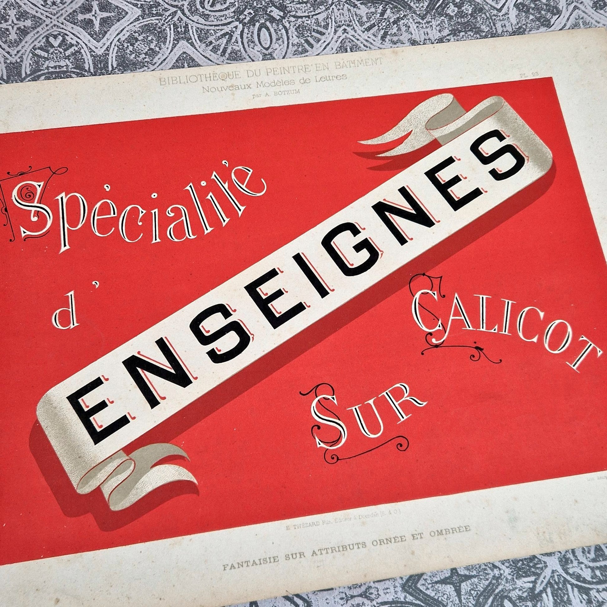 antique lithograph sign painting plate thezard