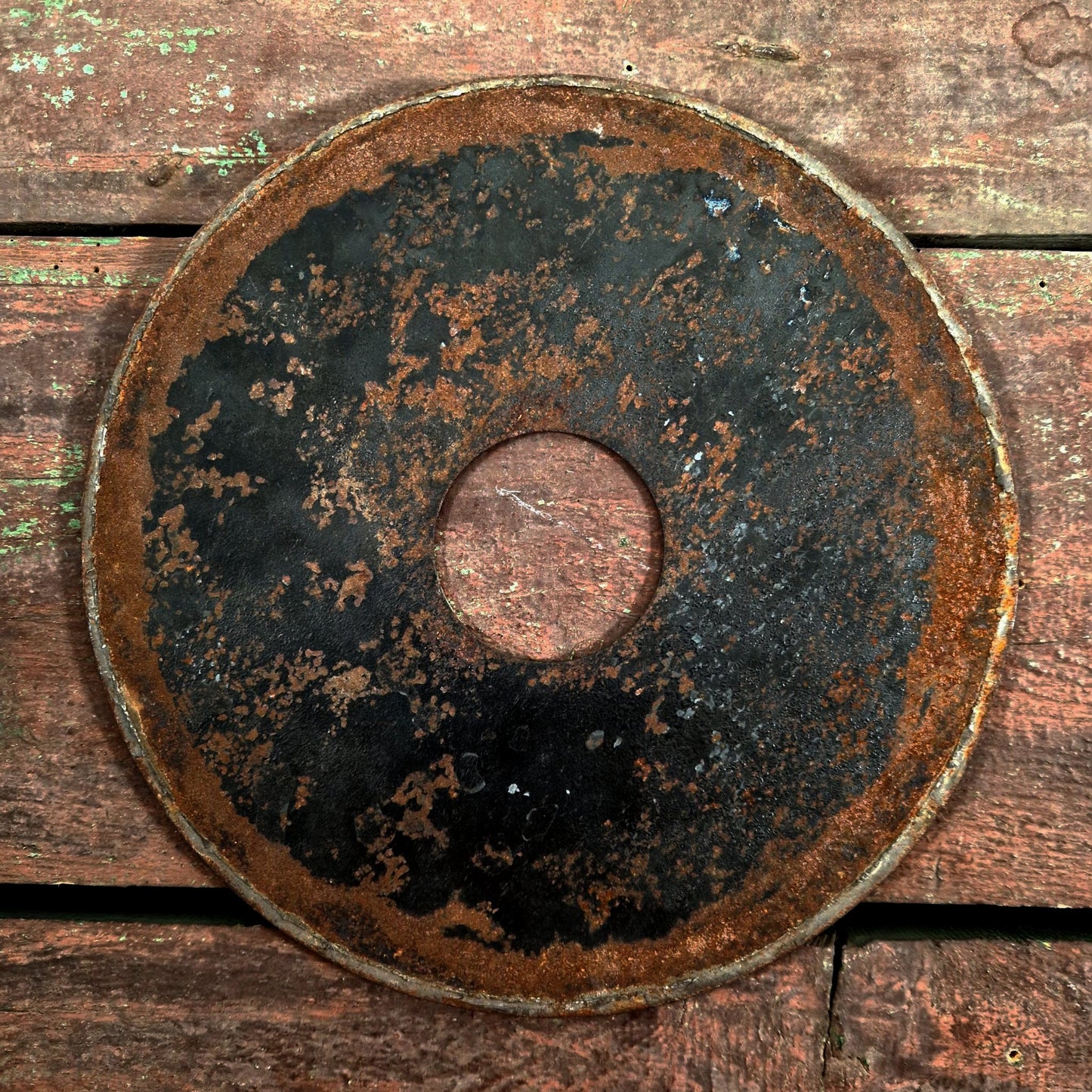 antique metal enamel automat disc