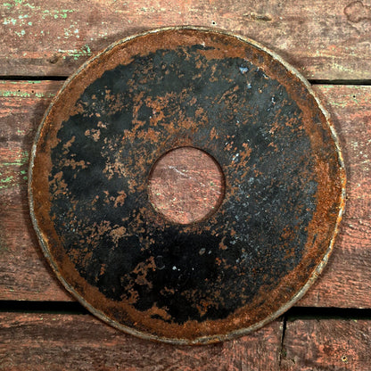 antique metal enamel automat disc