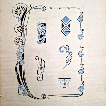 antique monogram book art-nouveau