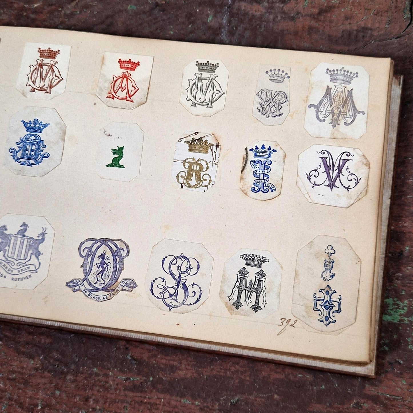 antique monogram sample book