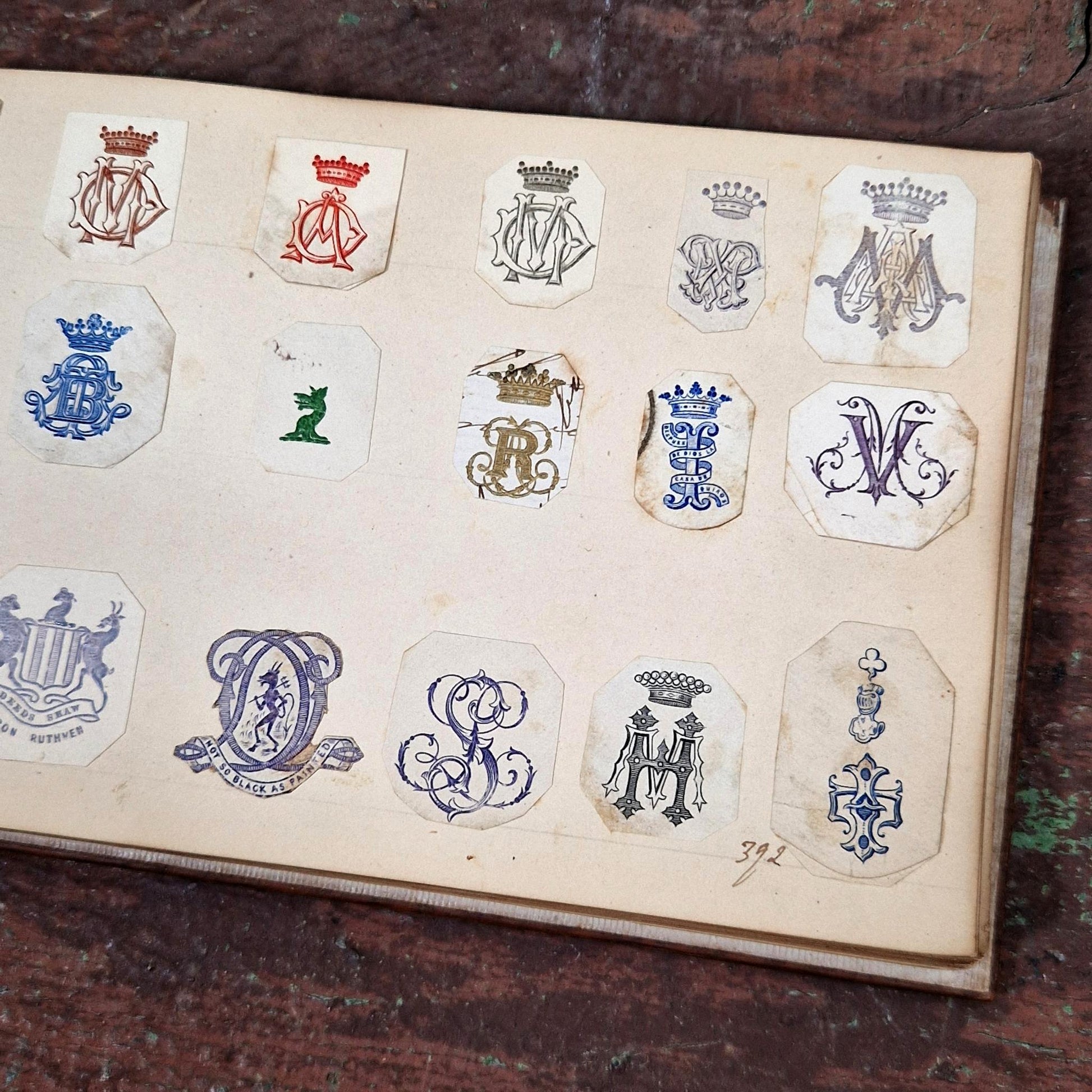 antique monogram sample book