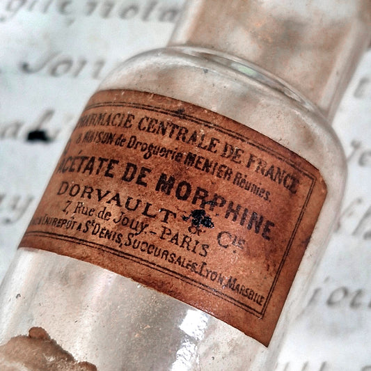 antique morphine acetate bottle