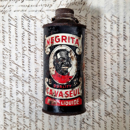 antique negrita shoe polish tin
