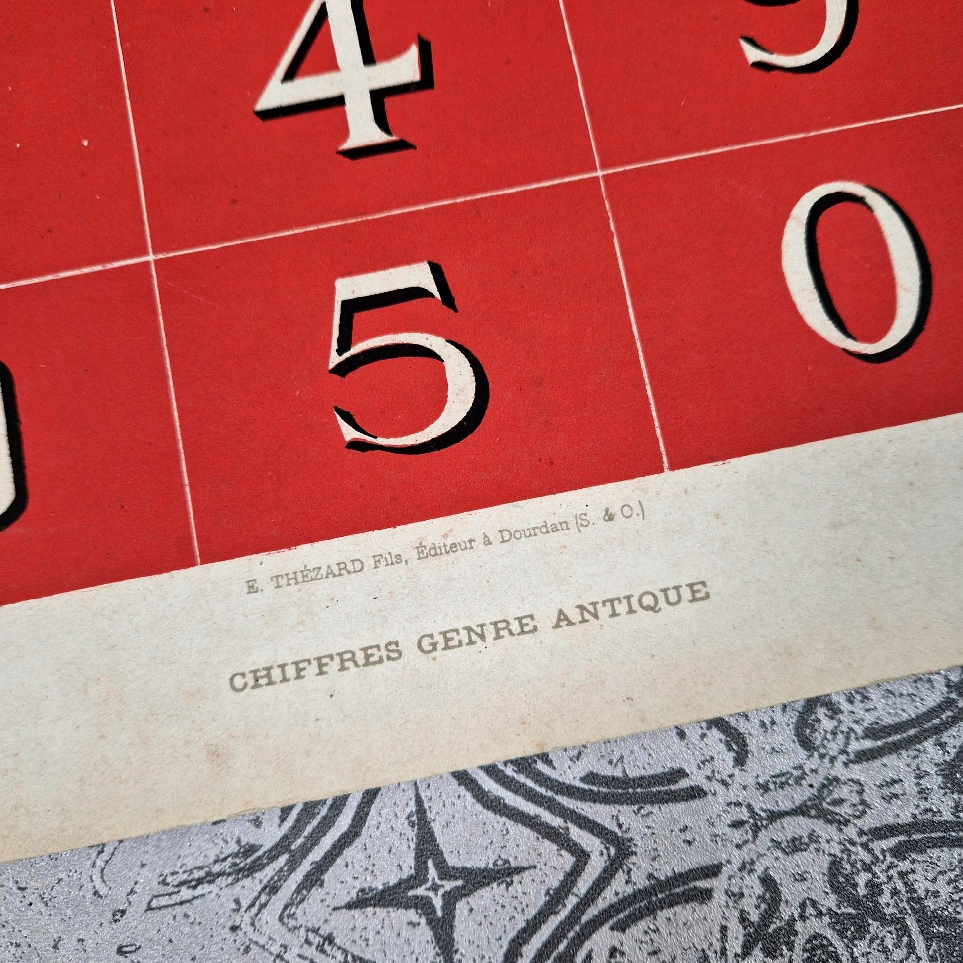 antique numbers red typography