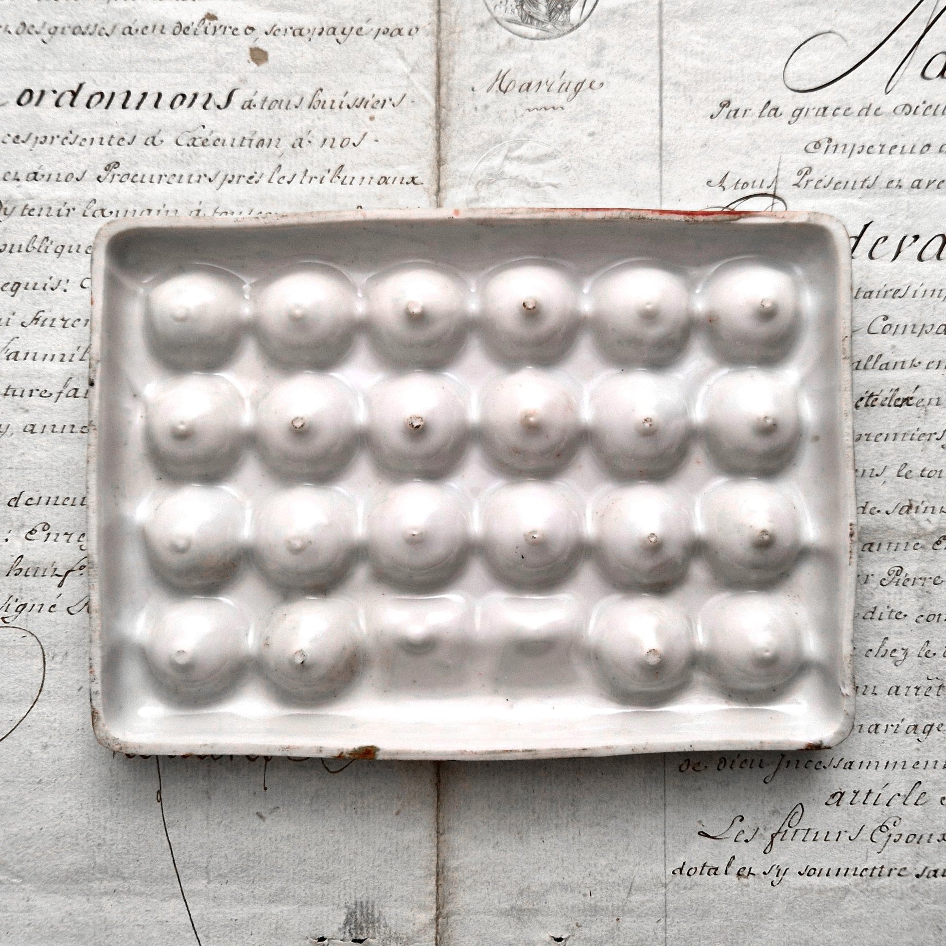 antique paint palette french enameld ceramic