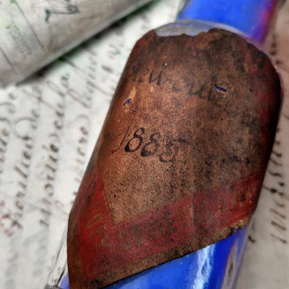 antique paint pigment glass bottle