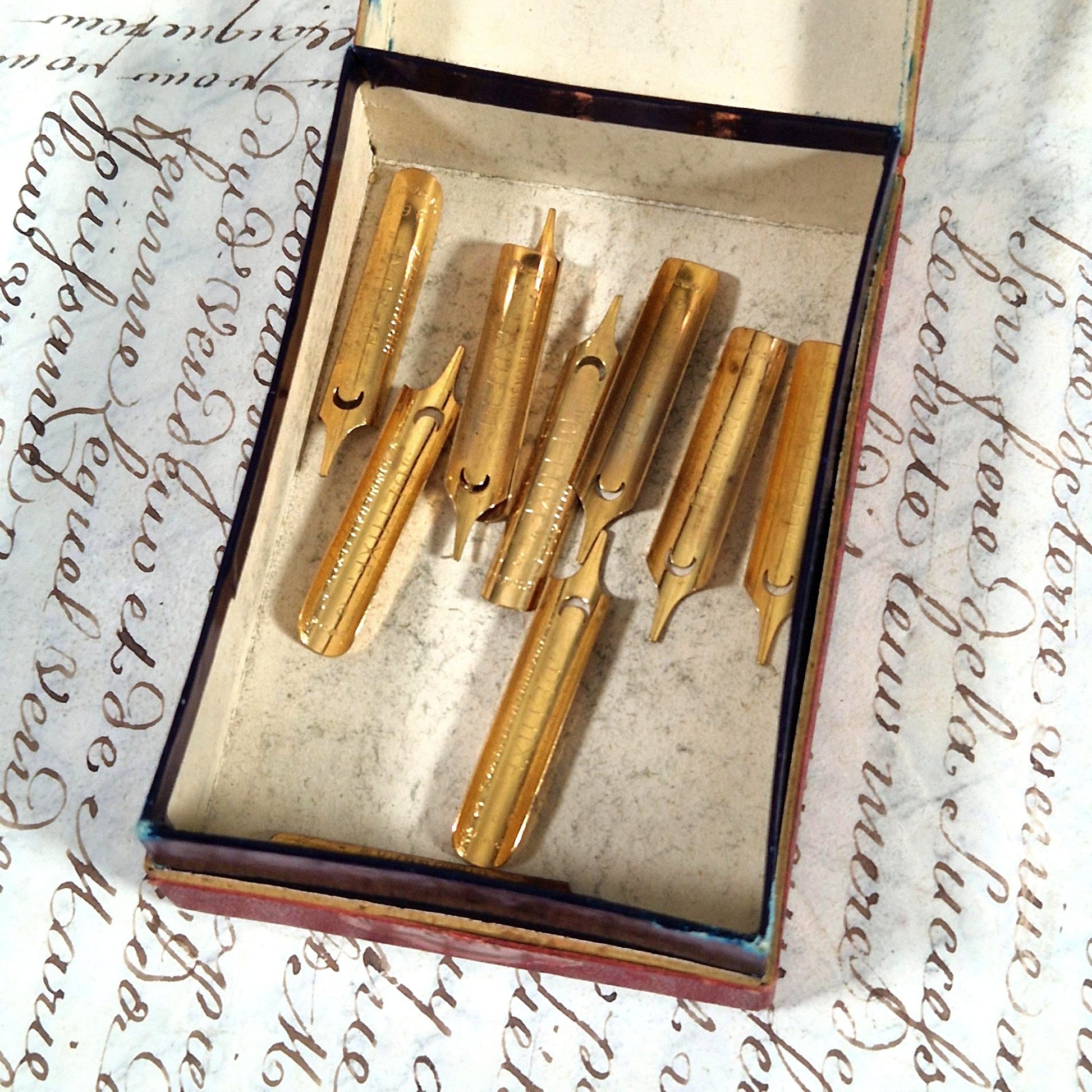 antique pen nibs box de luxe sommerville