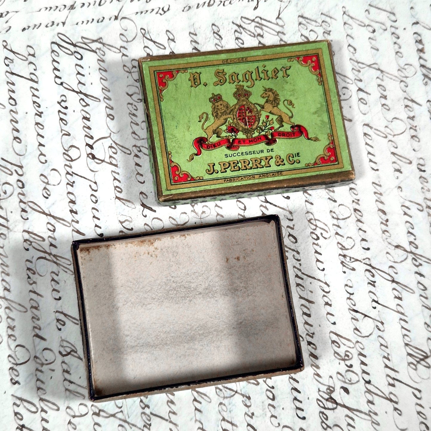 antique pen nibs box j perry v saglier