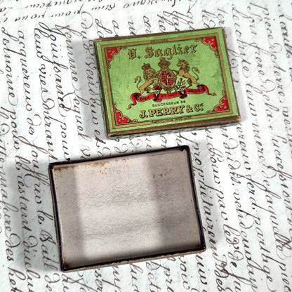 antique pen nibs box j perry v saglier