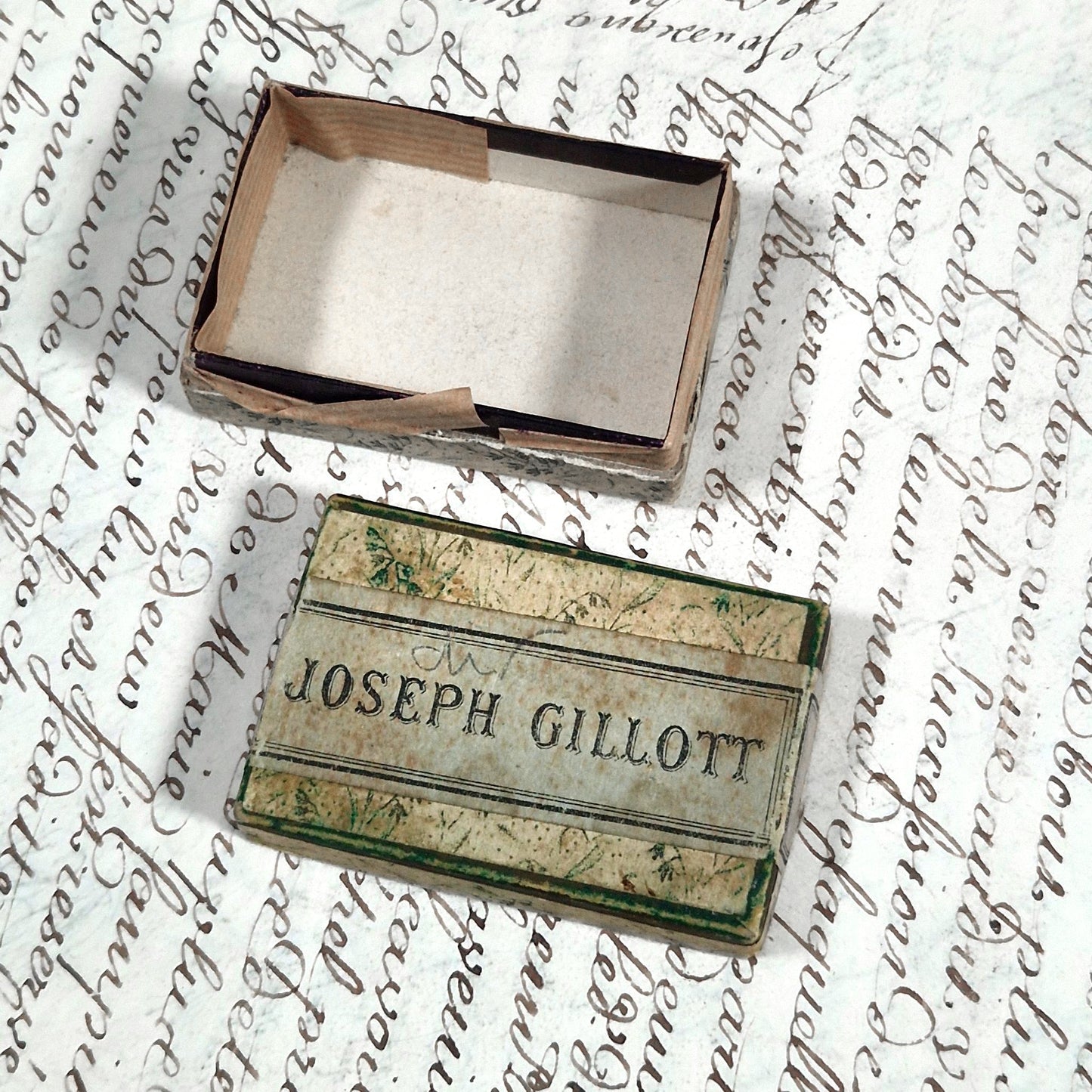 antique pen nibs box joseph gillott