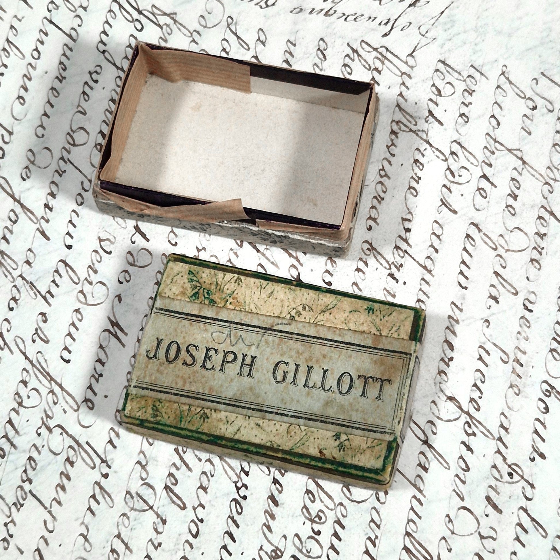 antique pen nibs box joseph gillott