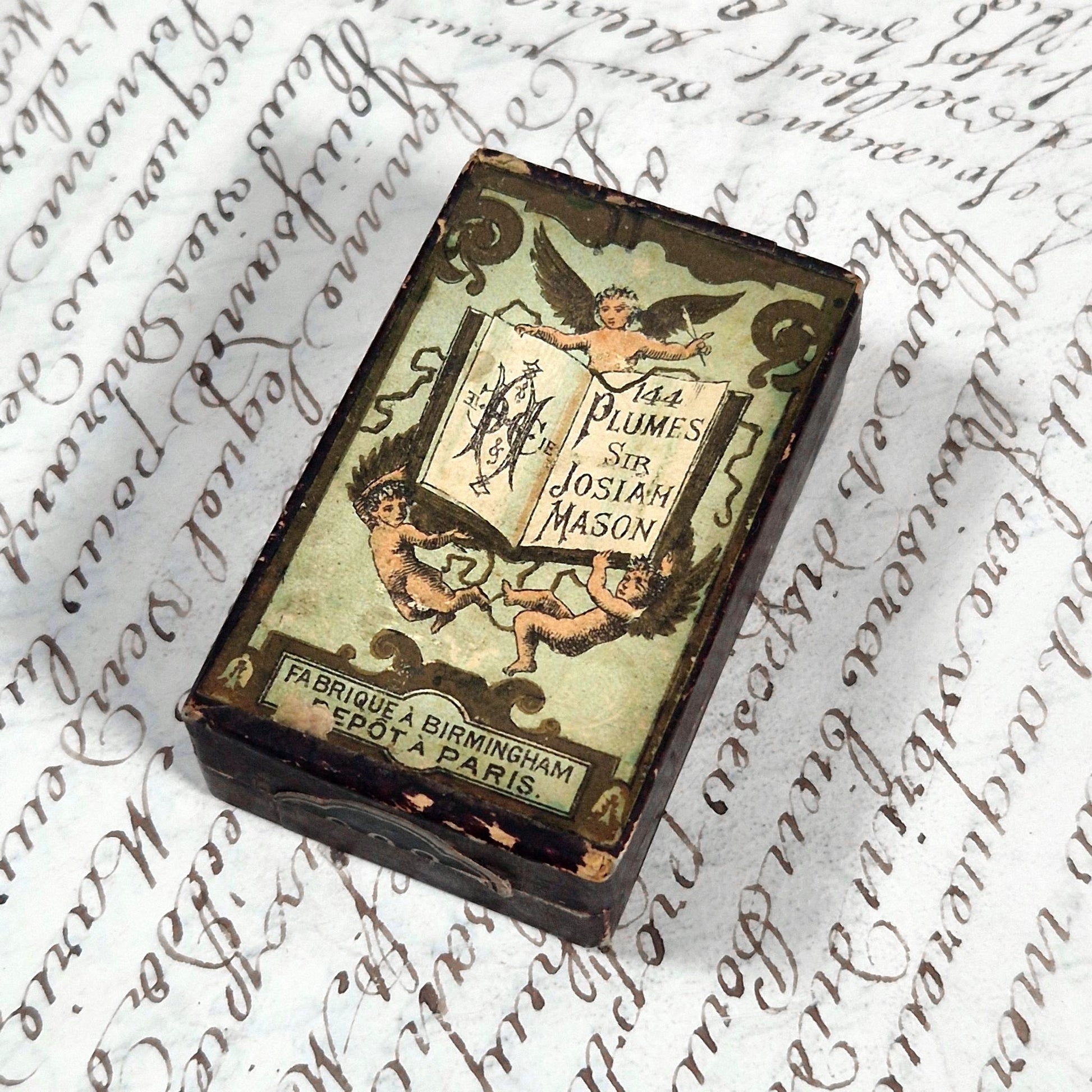 antique pen nibs box josiah mason