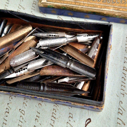 antique pen nibs box la renommée