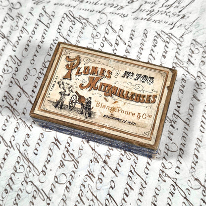 antique pen nibs box machine gun blanzy poure