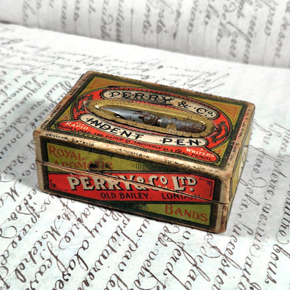 antique pen nibs box perry and co london