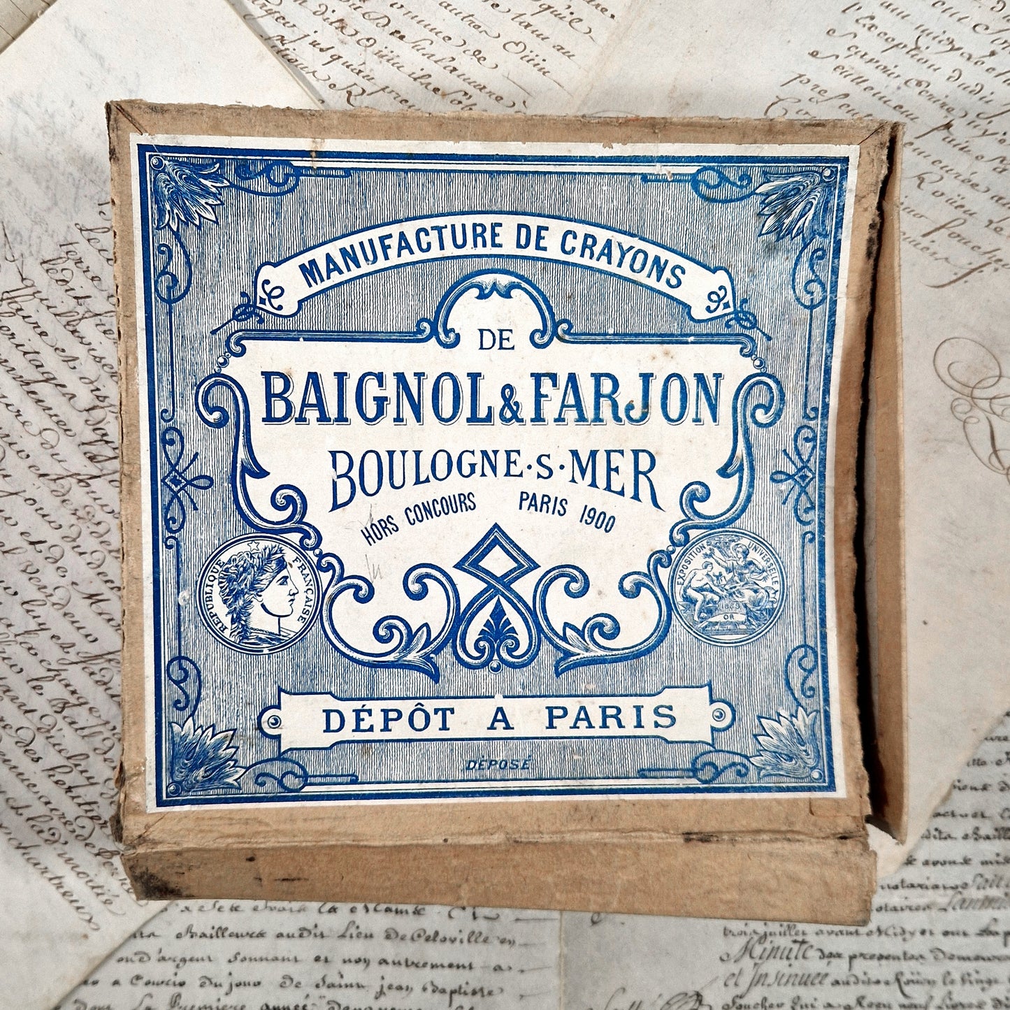 antique pencil box baignol farjon