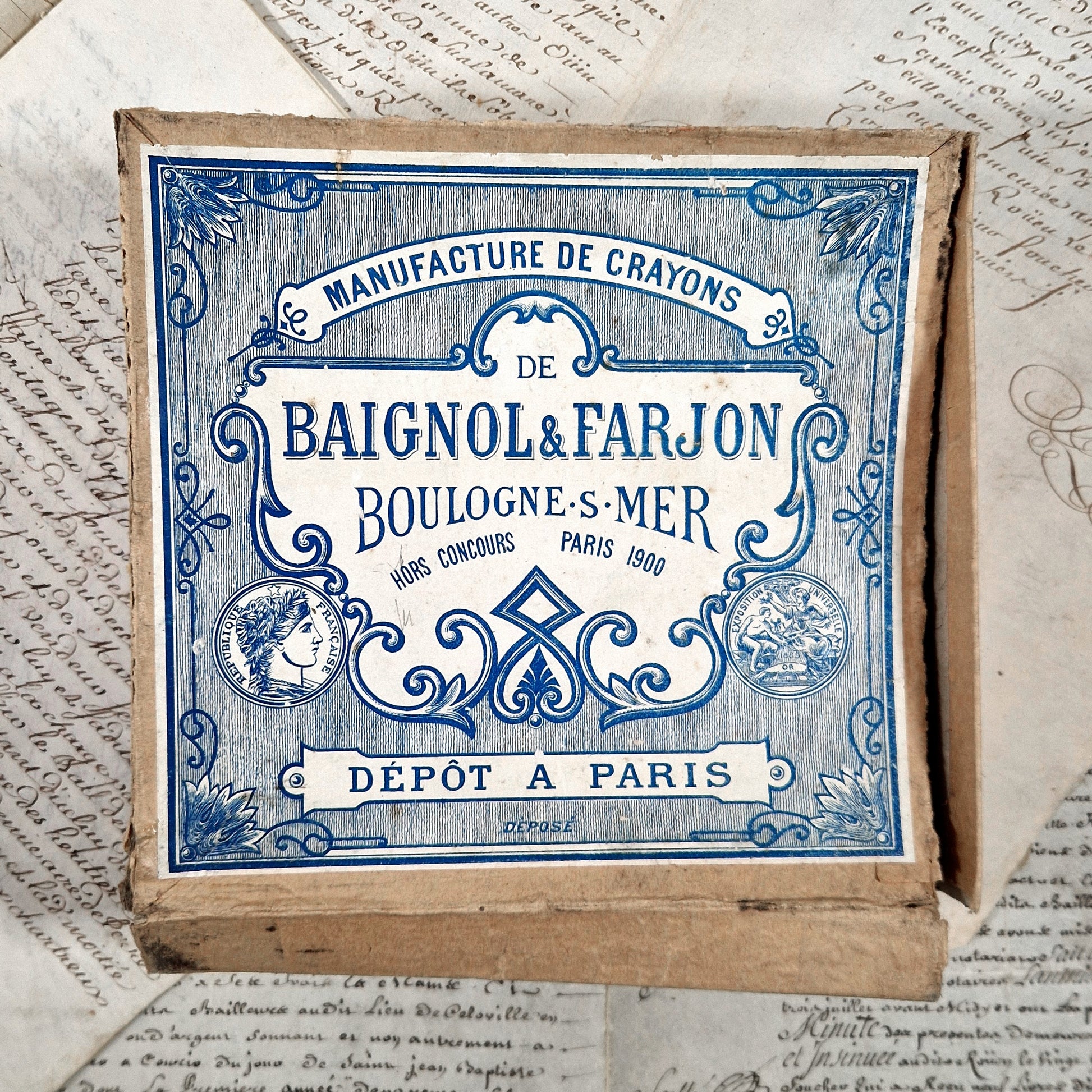 antique pencil box baignol farjon