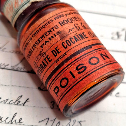antique pharmacy bottle cocaine roques