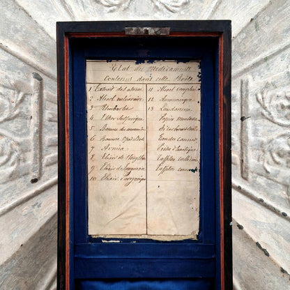 Coffret d'apothicaire ancien - Flacons de Remèdes XIXe