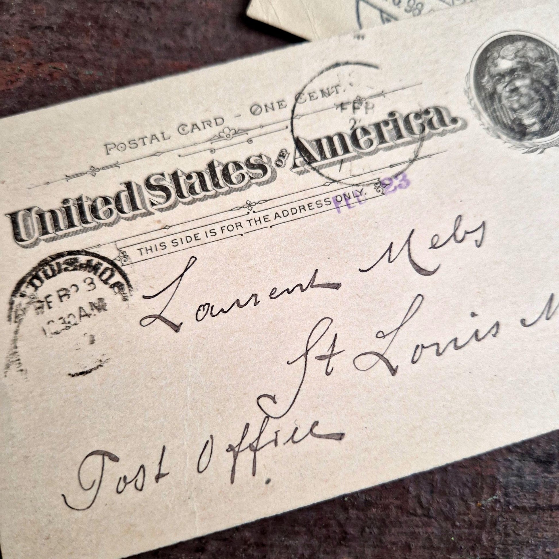 antique postal card one cent USA