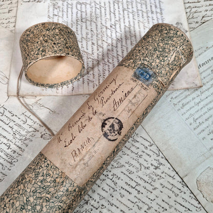 antique postal tube rome to france 19th century