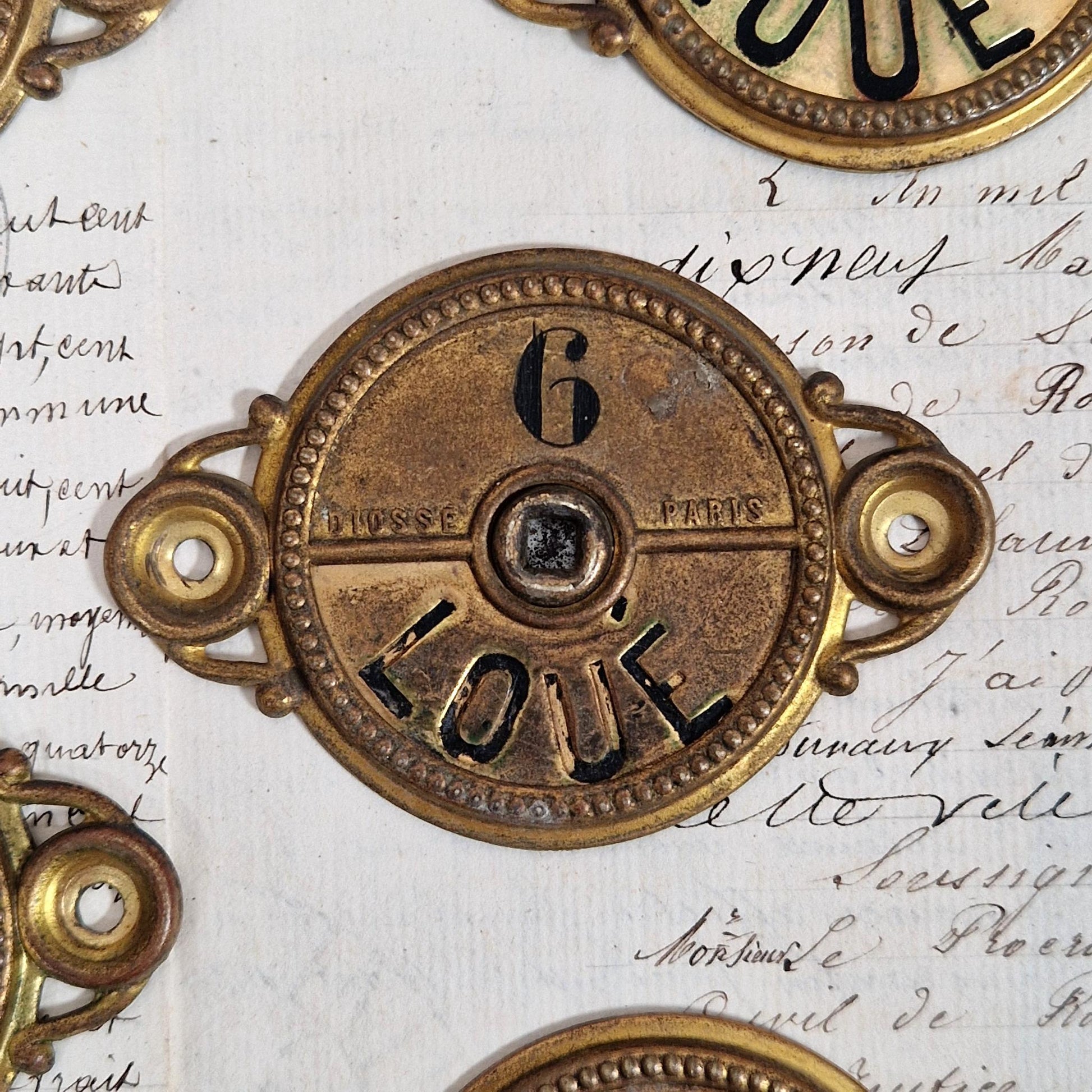 antique room door plate paris