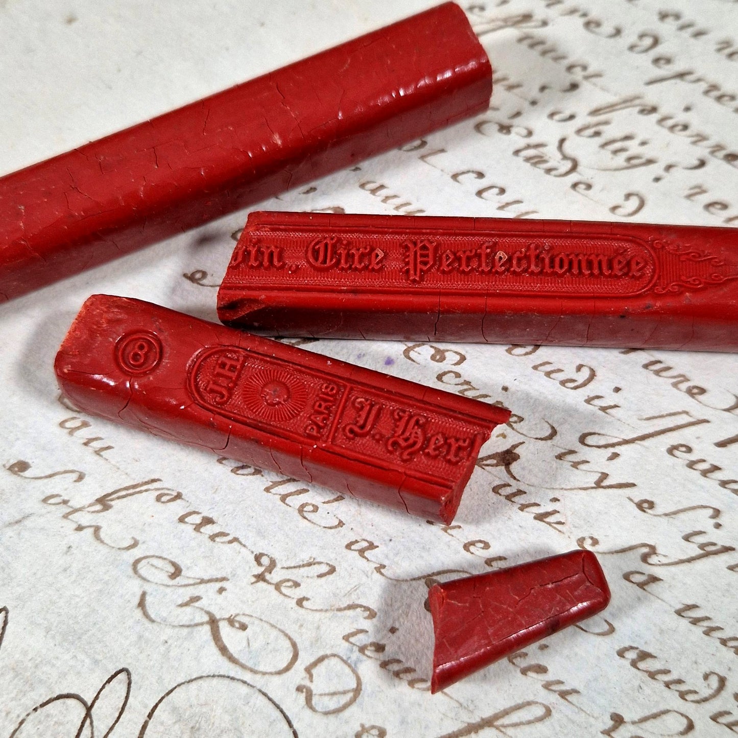 antique sealing wax box j herbin paris