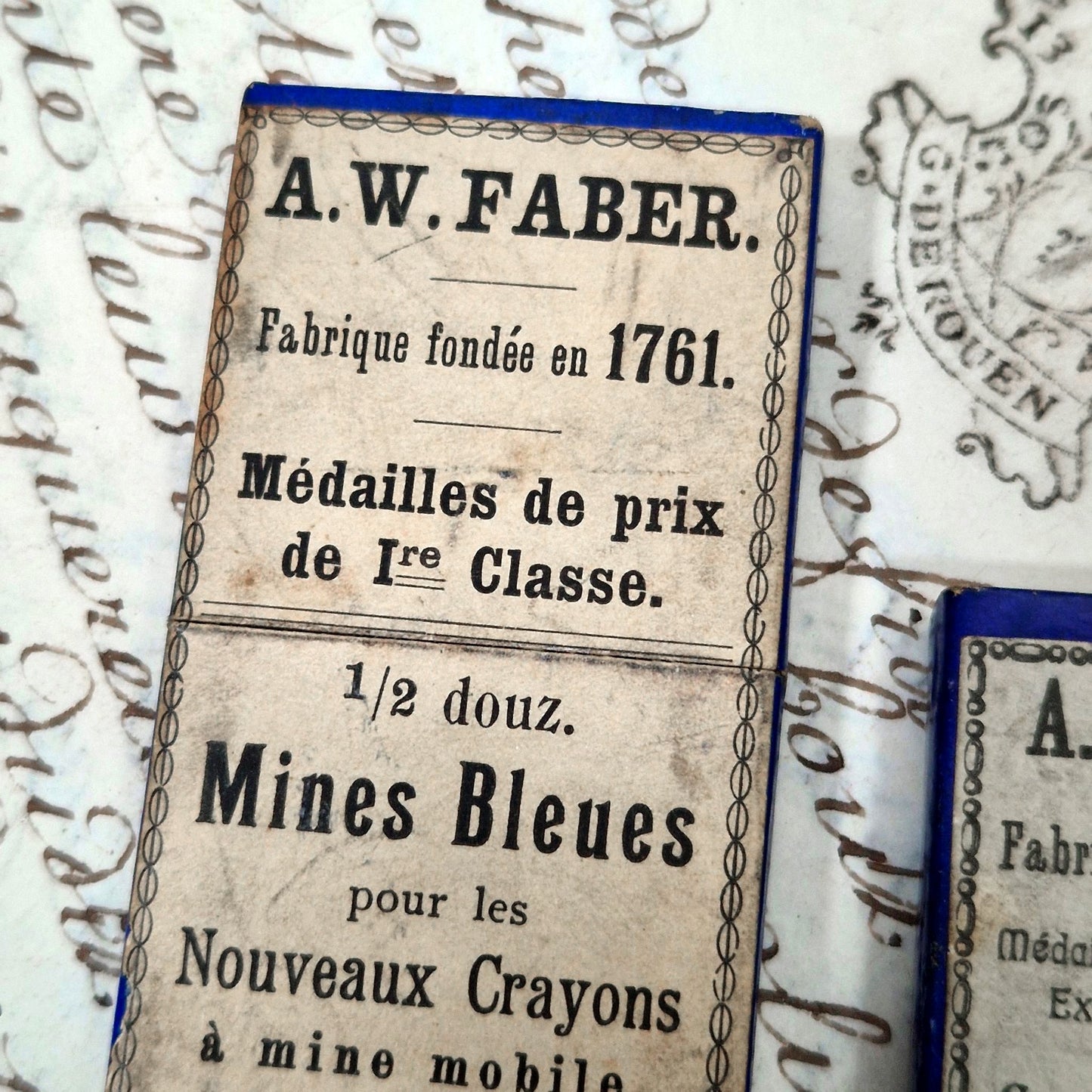 antique stationery aw faber blue leads