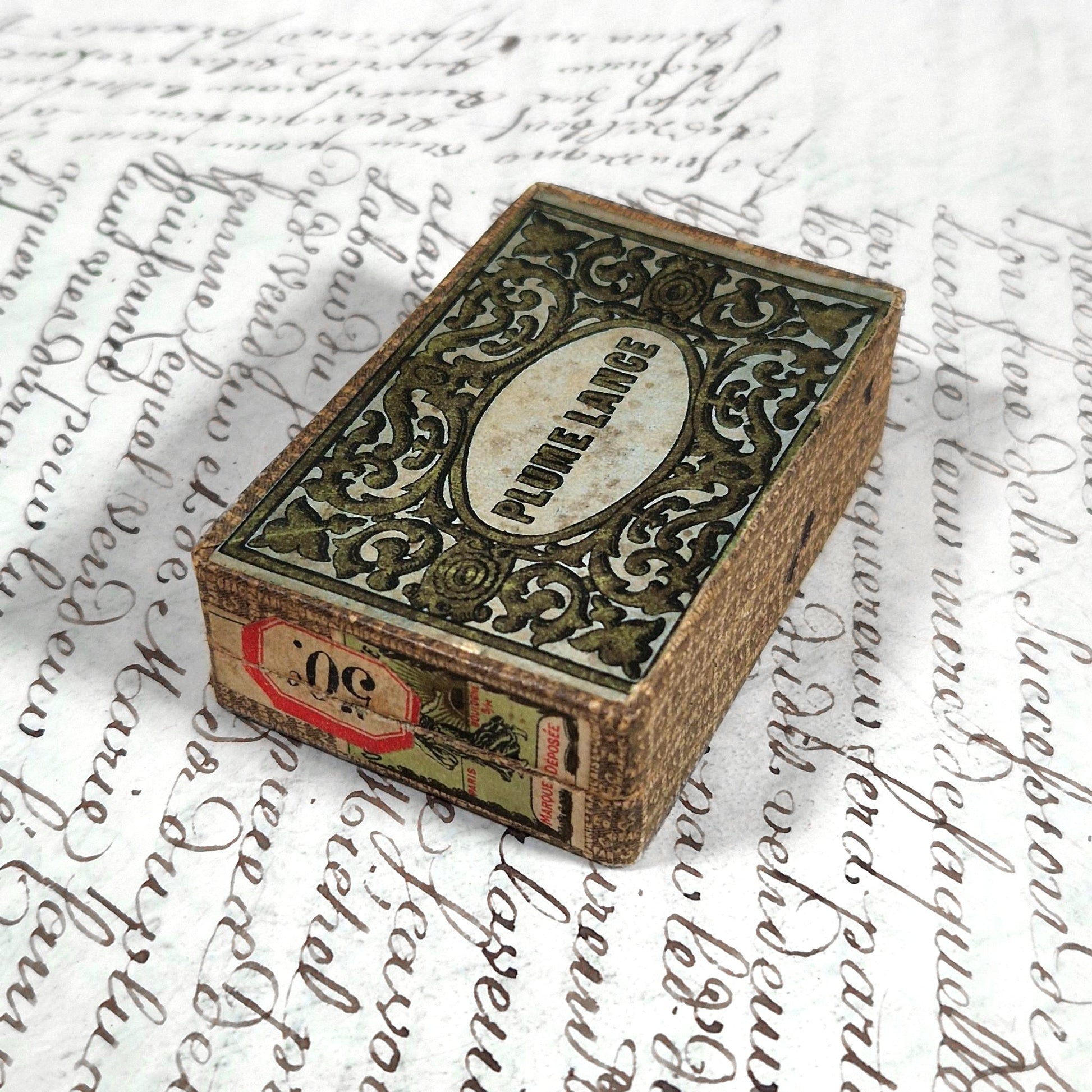 antique stationery pen nibs box