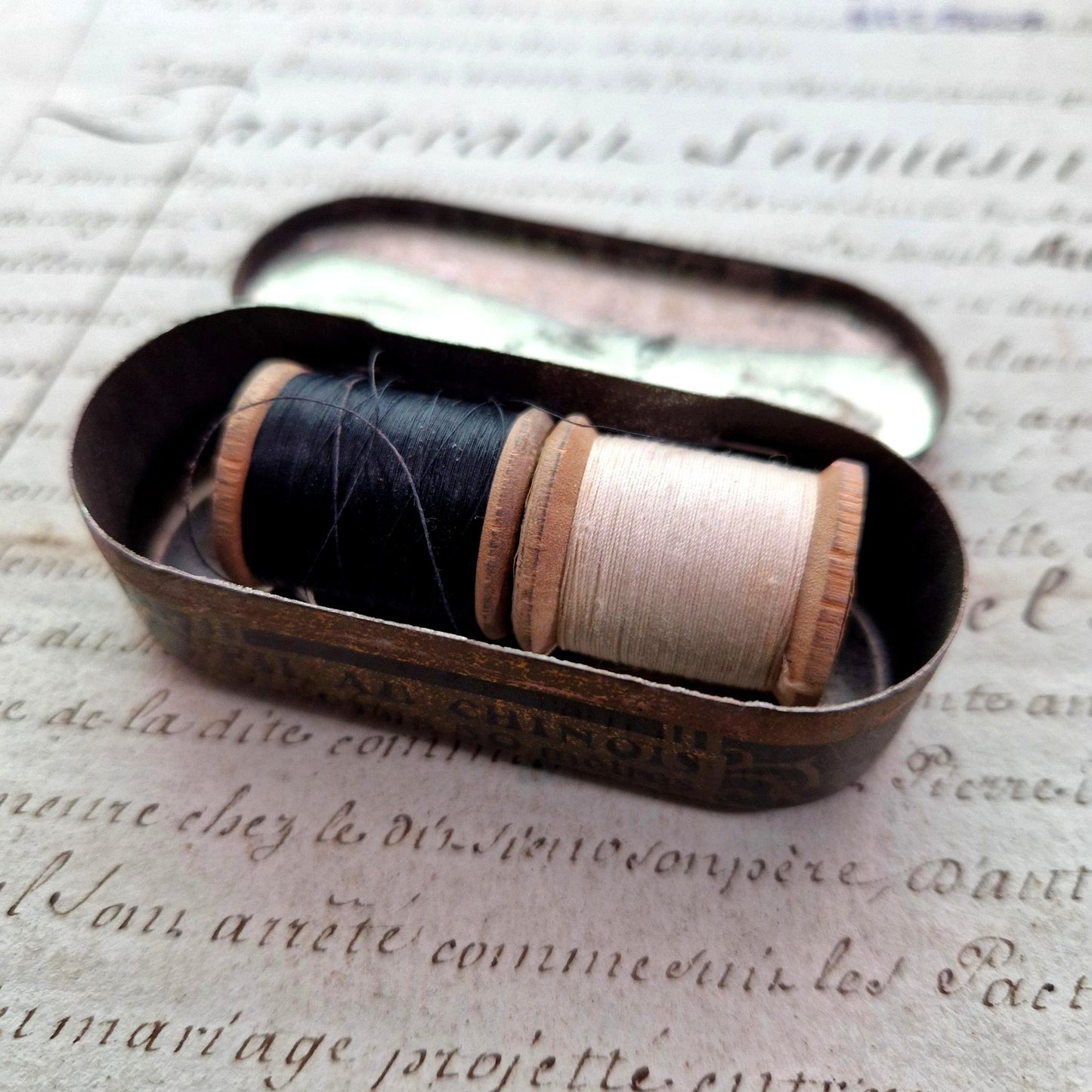 antique thread box france 1900