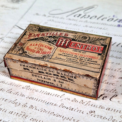 antique tin box menthol cocaine pastilles