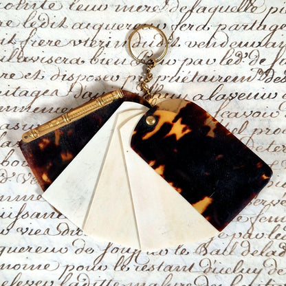 antique tortoiseshell bone dance card