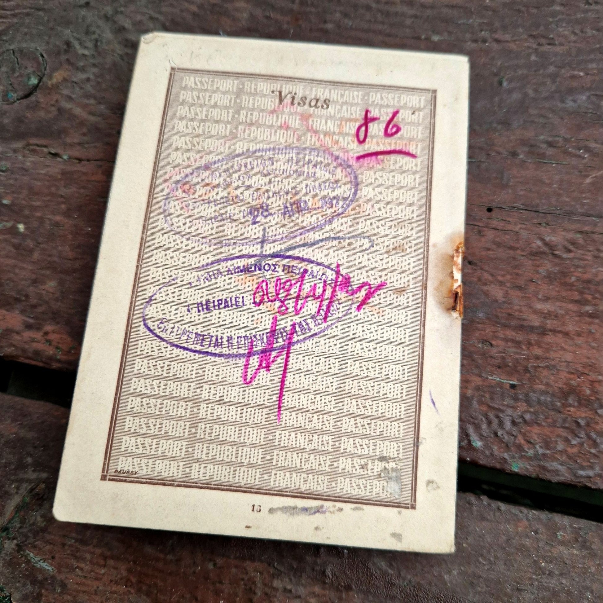 antique travel paper france 1928