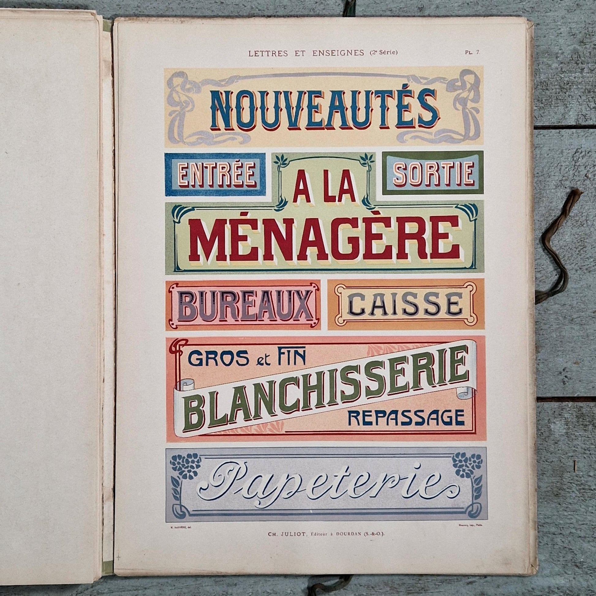 antique typography design alphabet book