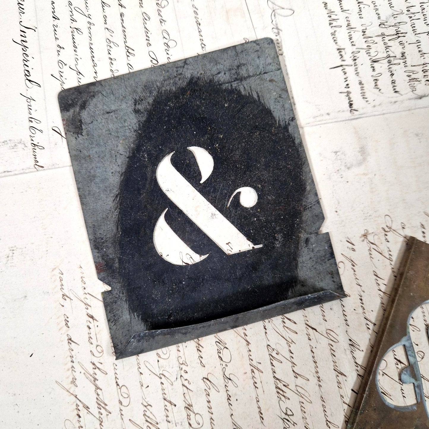 antique typography stencils ampersand