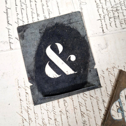 antique typography stencils ampersand