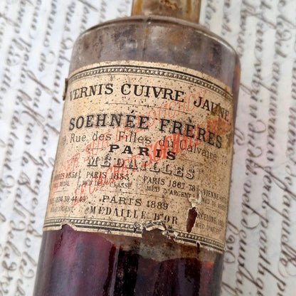 antique varnish bottle soehnee paris