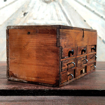 antique watchmaker jeweller wood chest