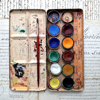 antique watercolor box bourgeois paris