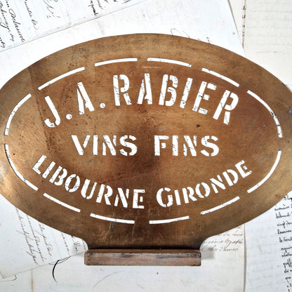 antique wine stencil bordeaux
