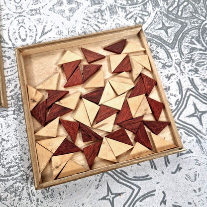 antique wooden inlay game 1900