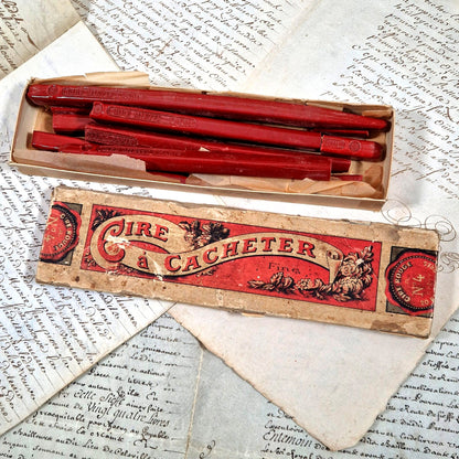 antique writing supplies red wax