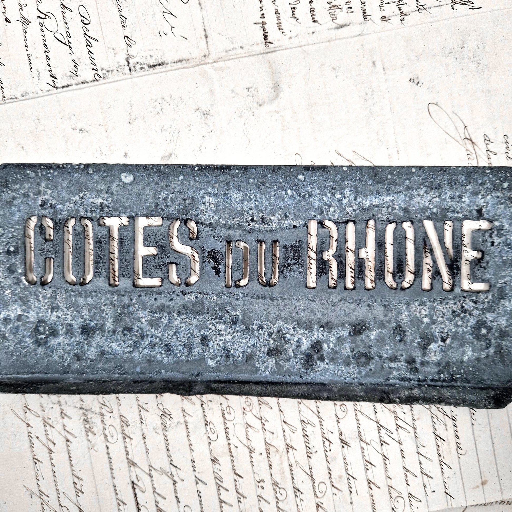 antique zinc stencil cotes du rhone
