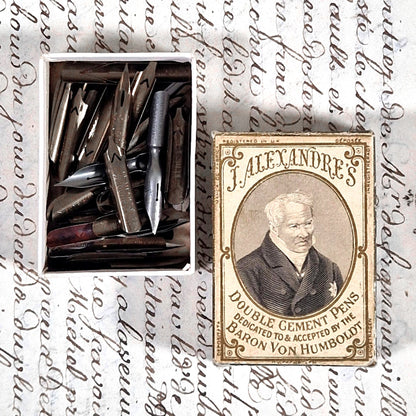 antiquite bureau boite plumes anglaise