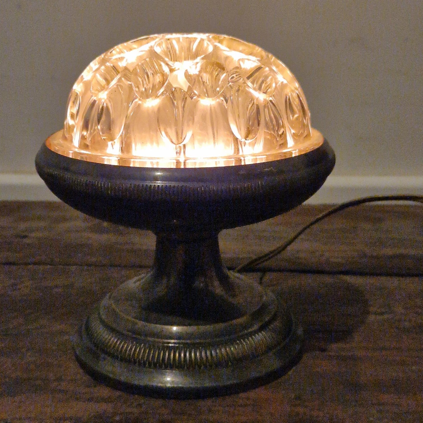 art deco glass metal lamp