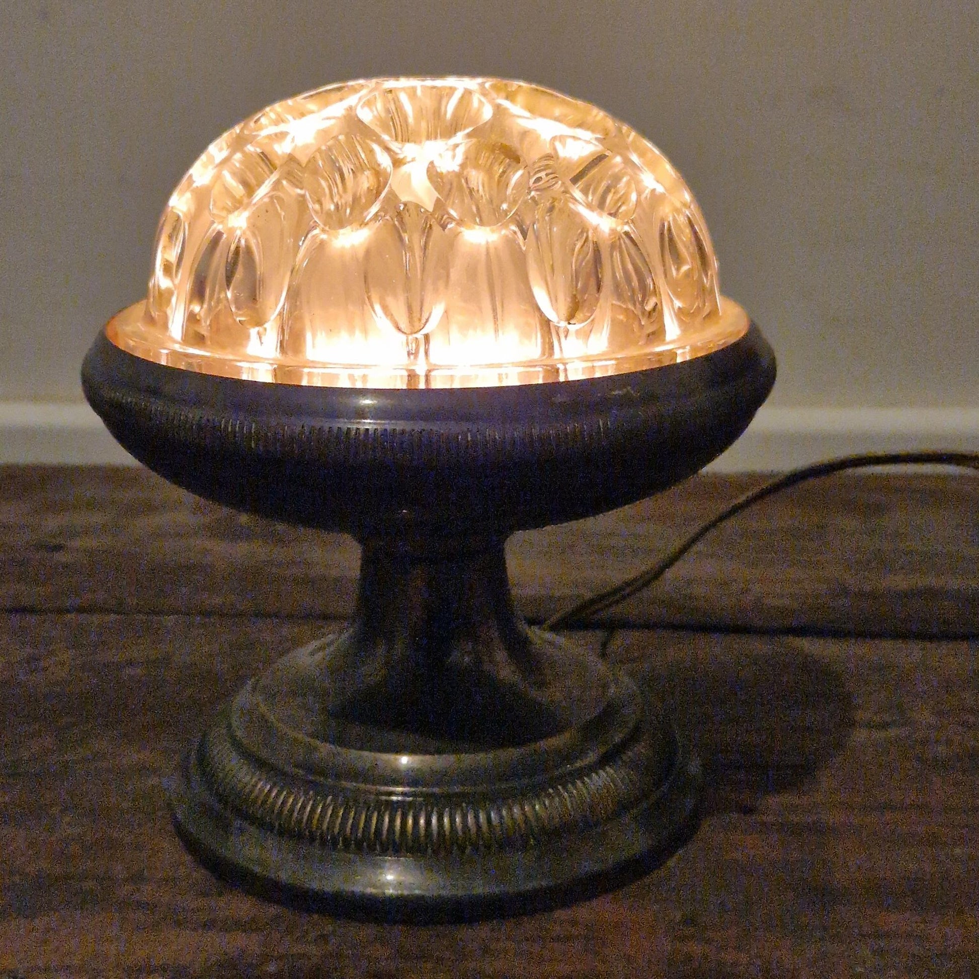 art deco glass metal lamp
