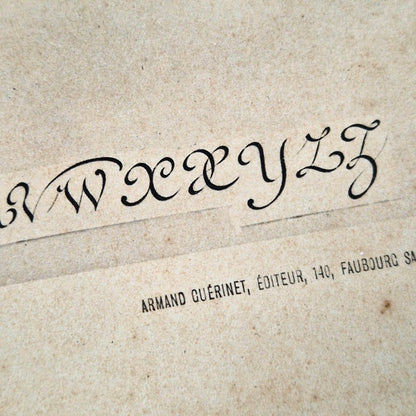 art nouveau commercial lettering plate