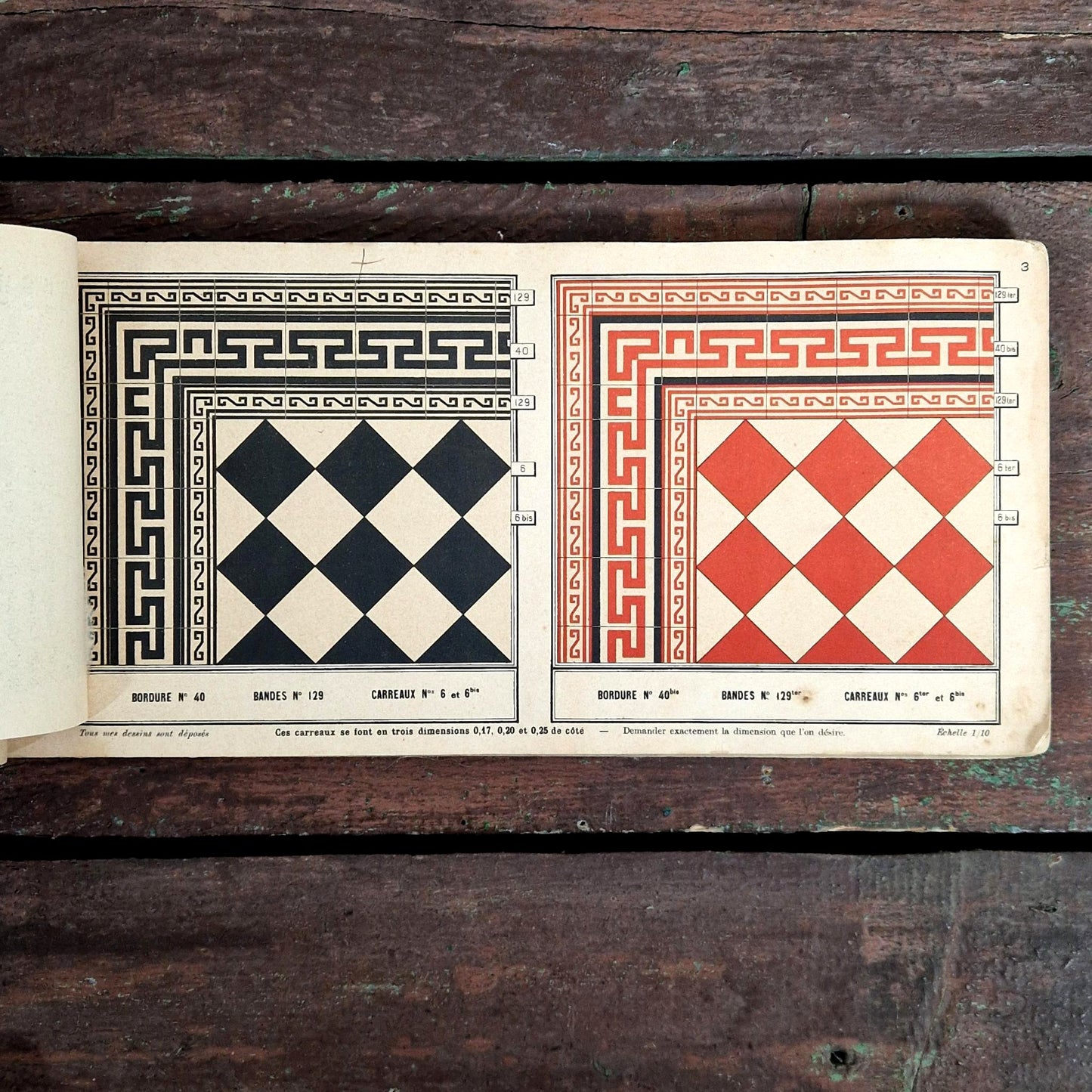 art nouveau decorative tile sample book