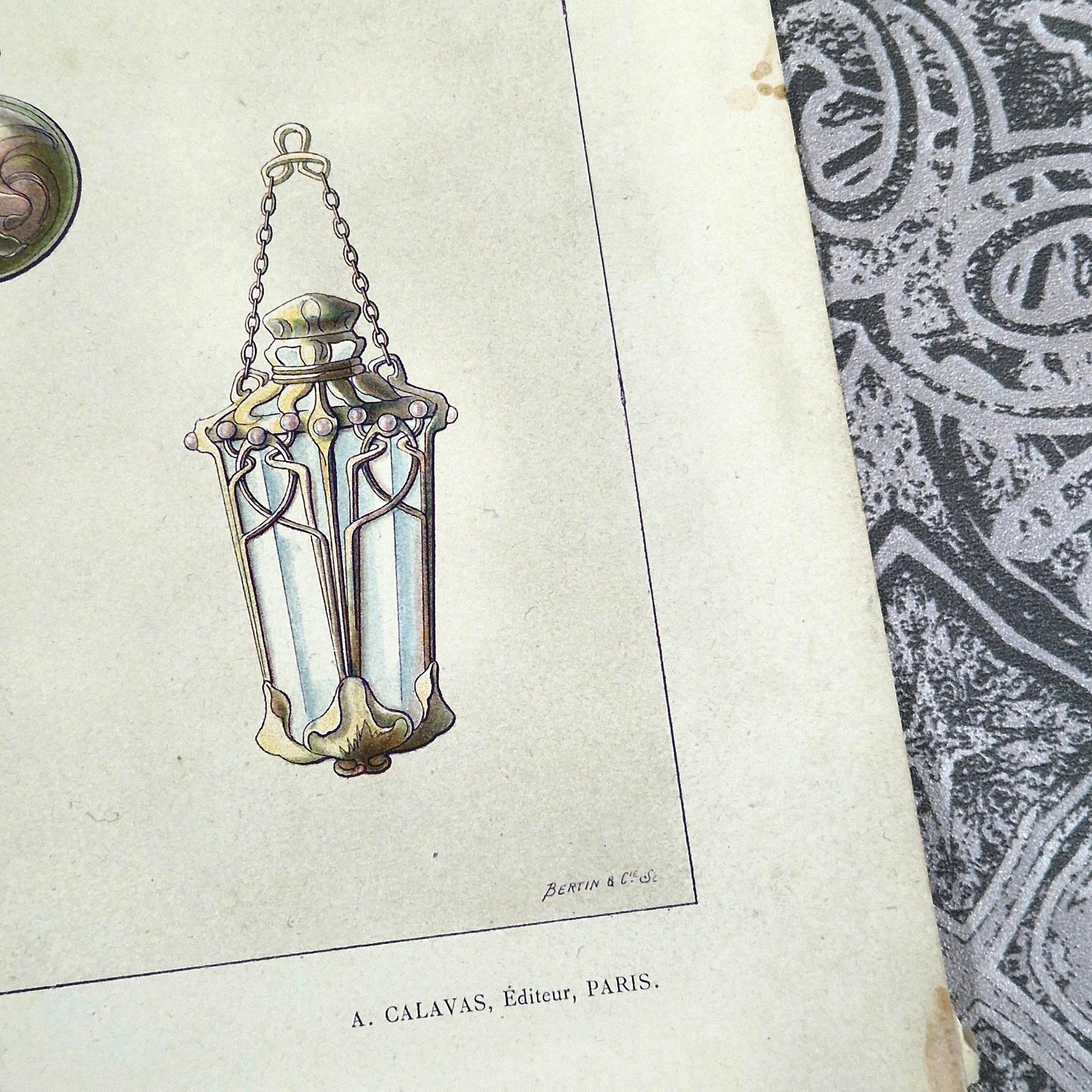 art nouveau design lithograph